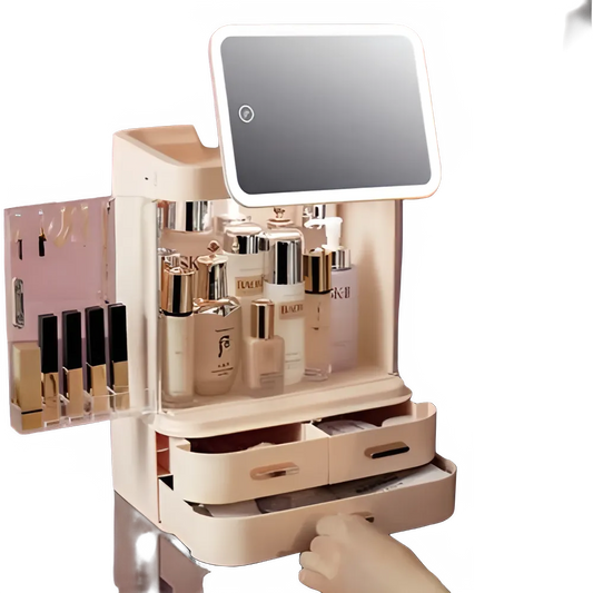 Boîte de rangement beauté avec écran LED