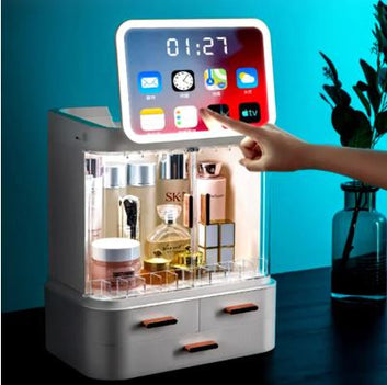 Boîte de rangement beauté avec écran LED